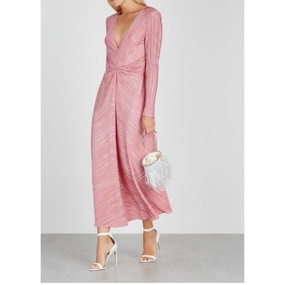 NWOT Rotate Birger Christensen Number 7 Pleat Dress In Bridal Rose Size Small - Picture 2 of 10